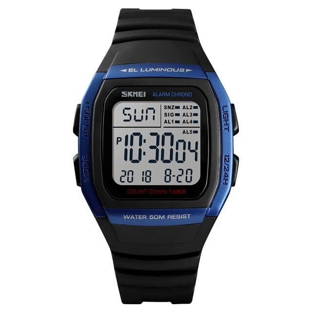 Montre Homme Quartz Numérique Bleu 1278BU