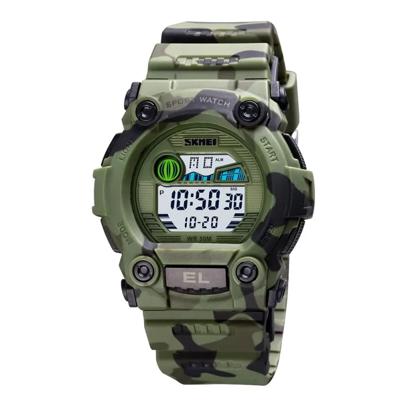 Montre Homme Quartz Numérique Vert Camo 1635CMGN