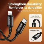 Cable de recharge Tressé iPhone Lightning 2.4A Type-C